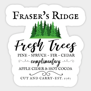 Fraser's Ridge Christmas Trees Holiday Sticker